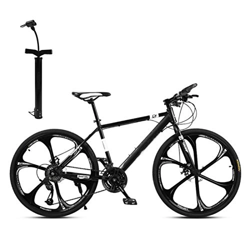 Mountain Bike : CXQ 26 inch Adult Mountain Bikes, Mountain Trail Bike, 30-speed Dual-disc Brakes and Integral Wheel Speed Urban Mountain Bike for Men and Women Outdoor Riding, Black