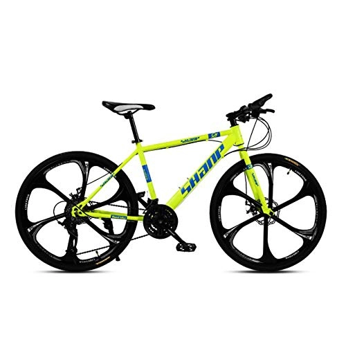 Mountain Bike : Dafang Folding mountain bike 26 inch adult bike 30 speed student bike-Six knives yellow_twenty one