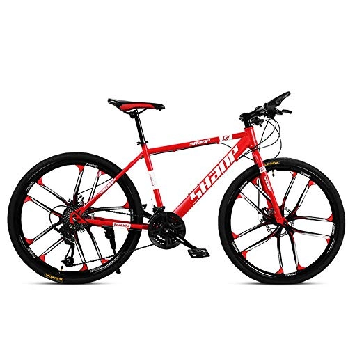 Mountain Bike : Dafang Folding mountain bike 26 inch adult bike 30 speed student bike-Ten knives red_twenty one