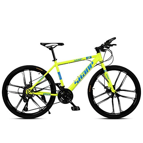 Mountain Bike : Dafang Folding mountain bike 26 inch adult bike 30 speed student bike-Ten knives yellow_27