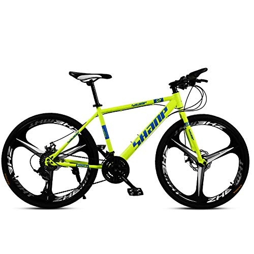 Mountain Bike : Dafang Folding mountain bike 26 inch adult bike 30 speed student bike-Three knives yellow_twenty one