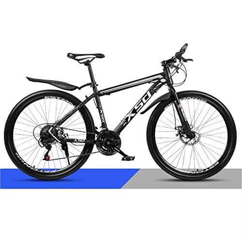 Mountain Bike : DGAGD 24 inch mountain bike adult male and female variable speed light road racing spoke wheel-Black and white_21 speed