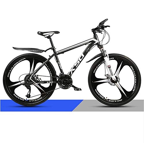 Mountain Bike : DGAGD 24 inch mountain bike adult men and women variable speed light road racing three-knife wheel No. 2-Black and white_21 speed