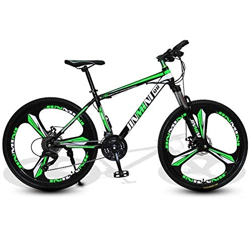 Mountain Bike : DGAGD 24 inch mountain bike adult men and women variable speed transportation bicycle three-knife wheel-dark green_21 speed