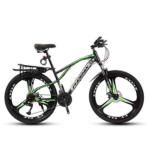 Mountain Bike : DGAGD 24-inch mountain bike geared into a young and easy-to-use tricycle-dark green_21 speed