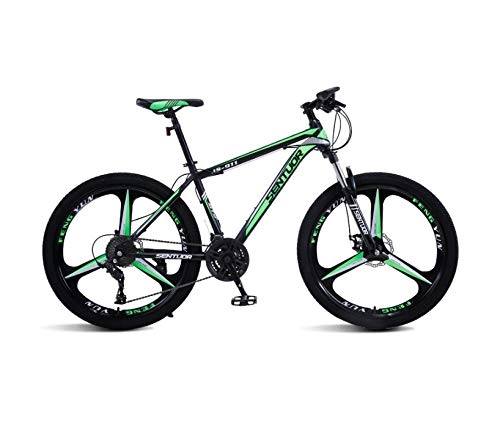 Mountain Bike : DGAGD 24 inch mountain bike off-road variable speed racing light bicycle tri-cutter-dark green_27 speed