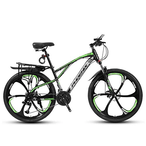 Mountain Bike : DGAGD 24-inch mountain bike with six wheels-dark green_21 speed