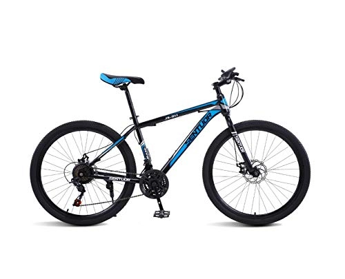 Mountain Bike : DGAGD 24-inch spoke wheel for mountain bike, off-road variable speed racing light bicycle-Black blue_21 speed