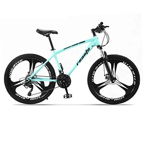 Mountain Bike : DGAGD 26 inch mountain bike adult tri-pitch one-wheel variable speed dual-disc bicycle-Light blue_30 speed