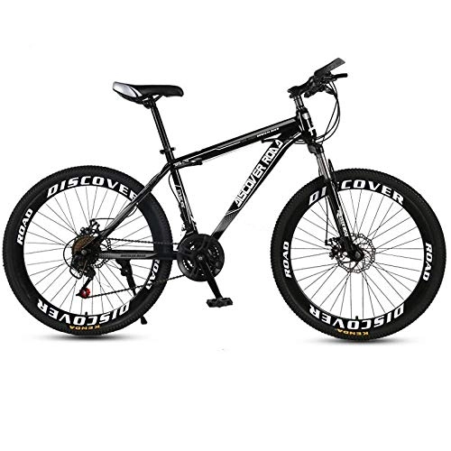 Mountain Bike : DGAGD 26 inch mountain bike adult variable speed dual disc brake aluminum alloy bicycle 40 cutter wheels-black_24 speed