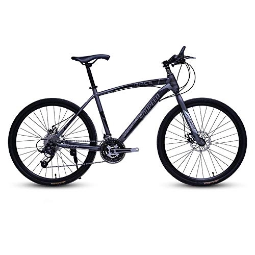 Mountain Bike : DGAGD 26 inch mountain bike bicycle adult lightweight road speed bicycle spoke wheel-Black gray_21 speed