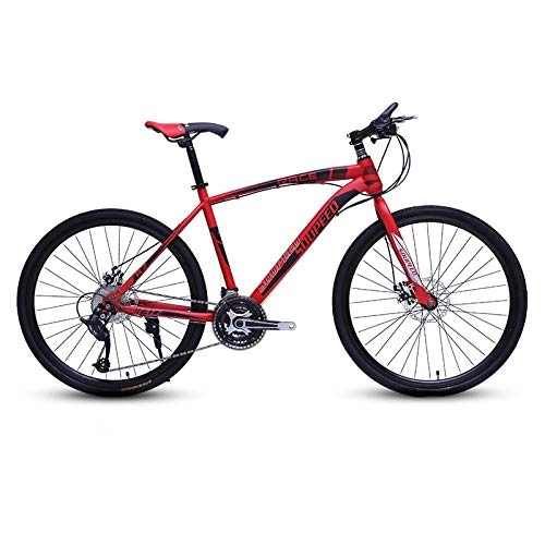 Mountain Bike : DGAGD 26 inch mountain bike bicycle adult lightweight road speed bicycle spoke wheel-Black red_21 speed