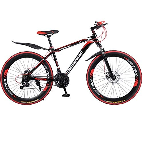 Mountain Bike : DGAGD 26 inch mountain bike bicycle male and female variable speed urban aluminum alloy bicycle 40 cutter wheels-Black red_24 speed
