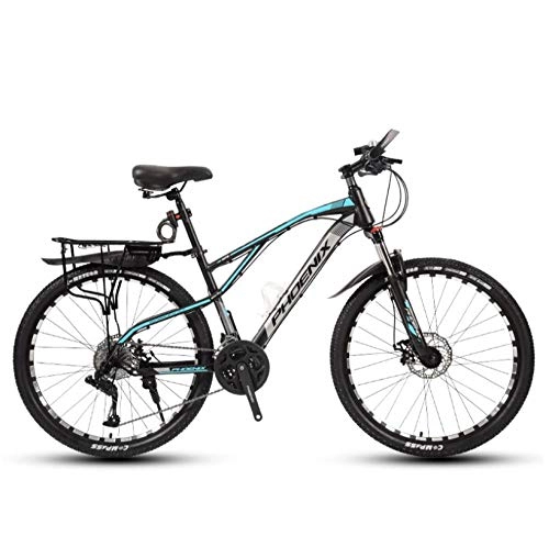 Mountain Bike : DGAGD 26-inch mountain bike geared into spokes wheels for young bicycles-Black blue_30 speed