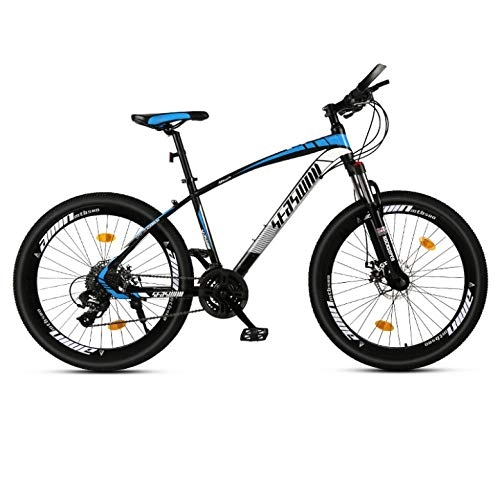 Mountain Bike : DGAGD 26 inch mountain bike male and female adult super light racing light bicycle spoke wheel-Black blue_21 speed