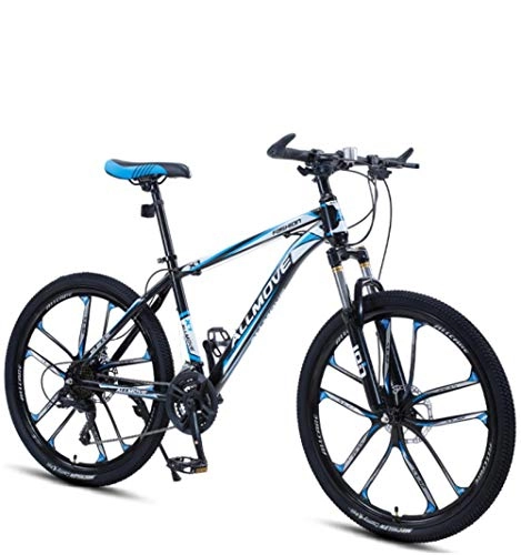 Mountain Bike : DGAGD 26 inch mountain bike male and female adult variable speed racing ultra-light bicycle ten knife wheel-Black blue_30 speed
