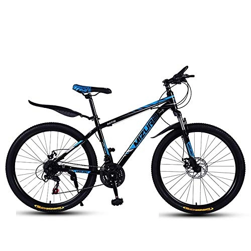 Mountain Bike : DGAGD 26 inch mountain bike variable speed bicycle light racing spoke wheel-Black blue_21 speed