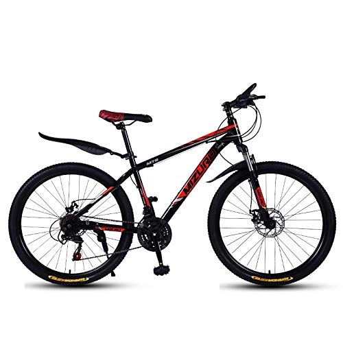 Mountain Bike : DGAGD 26 inch mountain bike variable speed bicycle light racing spoke wheel-Black red_21 speed