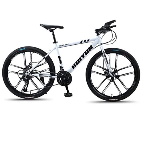 Mountain Bike : DGAGD 26 inch mountain bike with big wheels adult ten-wheel variable speed bicycle-white_21 speed