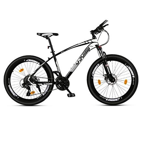 Mountain Bike : DGAGD 27.5 inch mountain bike male and female adult super light racing light bicycle spoke wheel-Black and white_24 speed