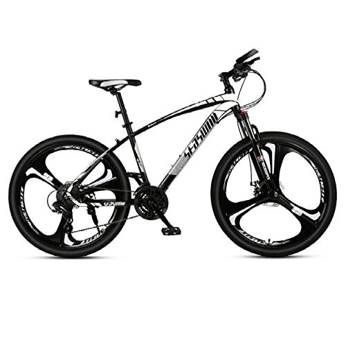 Mountain Bike : DGAGD 27.5 inch mountain bike men's and women's adult ultralight racing light bicycle tri-cutter No. 1-Black and white_21 speed