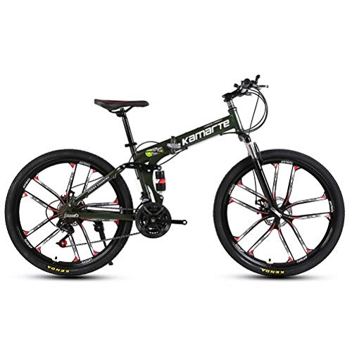 Mountain Bike : DOS 27 Speed Mountain Bike Bicycle 26 inch Variable Speed Road Bike Bicycle Folding Bike, Green