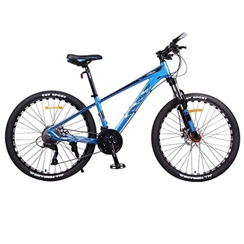 Mountain Bike : Dsrgwe Mountain Bike / Bicycles, Aluminium Alloy Frame Hard-tail Bike, Front Suspension and Dual Disc Brake, 26inch Wheels, 27 Speed (Color : D)