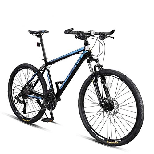 Mountain Bike : Dsrgwe Mountain Bike / Bicycles, Carbon Steel Frame, Front Suspension and Dual Disc Brake, 26inch Wheels, 27 Speed (Color : B)