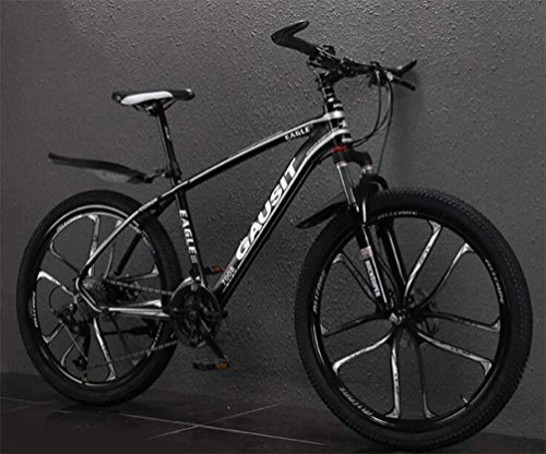 Mountain Bike : Dual Suspension Mountain Bikes, 26 Inch Wheel Off-road City Road Bicycle Mens MTB (Color : Black white, Size : 27 speed)