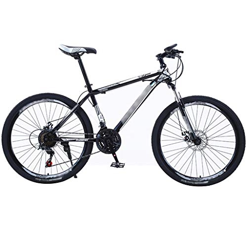 Mountain Bike : DXIUMZHP Dual Suspension Mountain Bike, Bicycle, Off-road Variable Speed Bicycles, 24 / 26 Inches, 21-speed, Unisex (Color : Black, Size : 26 inches)