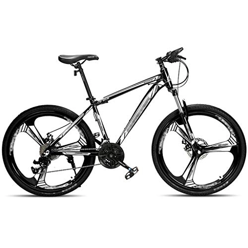 Mountain Bike : DXIUMZHP Dual Suspension Off-road Mountain Bikes, Outdoor Road Bikes, Shock Absorption For Daily Commuting, 24-speed, 3 Cutter Wheels, MTB With 24 / 26 Inch Wheels (Color : Black, Size : 26 inches)