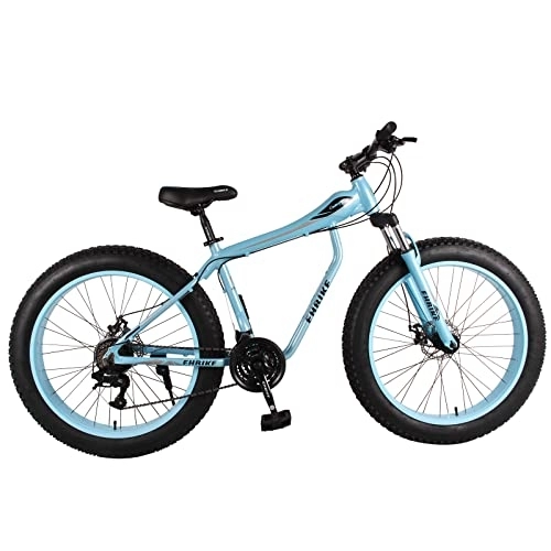 Mountain Bike : Fat Tire Bike For Mountain / snow / road, 26-Inch Wheels, 21-Speed, Aluminum Frame 29 Inch Bikes Men (Blue, 152 * 82 * 29CM)