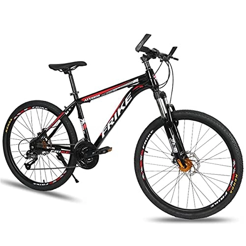 Mountain Bike : FBDGNG 26 Inch Adult Mountain Bike Mountain Trail Bike Aluminum Alloy Frame 21 / 24 / 27 Speed Bicycle Full Suspension MTB ​​Gears Dual Disc Brakes Mountain Bicycle(Size:27 Speed, Color:Red)