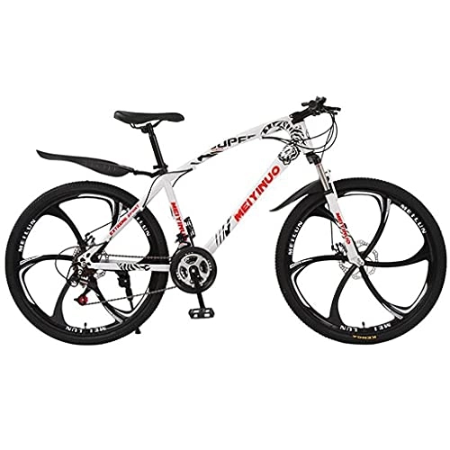 Mountain Bike : FBDGNG 26 Wheels Mountain Bike Dual Suspension MTB For Adults Daul Disc Brakes 21 / 24 / 27 Speed Mens Bicycle For A Path, Trail & Mountains(Size:27 Speed, Color:Black)