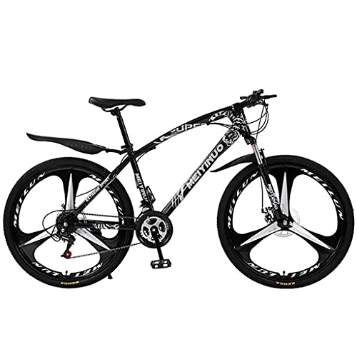Mountain Bike : FBDGNG Mens Mountain Bikes, 26 Inch Wheels 21 / 24 / 27 Speed MTB Bike, High-Tensile Carbon Steel Frame With Double Disc Brake And Suspension Fork(Size:24 Speed, Color:Black)