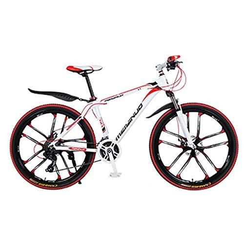 Mountain Bike : FLYFO Mountain 26-Inch Bicycle, Men And Women Shock Absorption Variable Speed Student Car, 21 / 24 / 27 Speed Couple Mountain Bikes, MTB, B, 24 speed