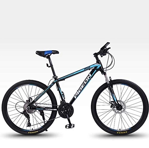 Mountain Bike : G.Z Adult Mountain Bike Aluminum Alloy Bicycle Variable Speed Bicycle 26 Inch High Carbon Steel Women Road Bike, black blue, 24 speed