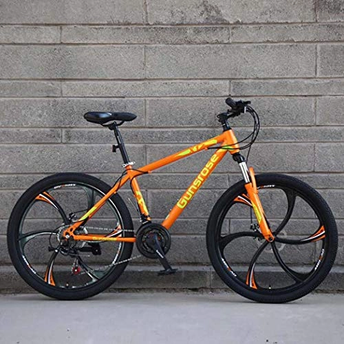Mountain Bike : G.Z Mountain bikes, carbon steel mountain bikes with dual disc brakes, 21-27 speed options, 24-26 inch wheel bikes, student bikes Orange, B, 24 inch 27 speed