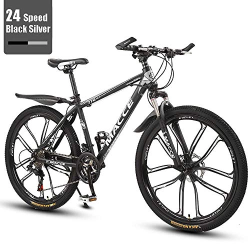 Mountain Bike : Generies Mountain Bike 21 / 24 / 27 Speed Steel Frame 26 Inches Spoke Wheels Dual Suspension Bike Lightweight Aluminum Full Suspension Frame, Disc Brake