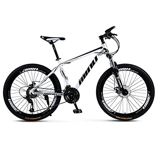 Mountain Bike : GGXX 24 / 26 Inch Youth Men And Women Off-Road Mountain Bikes High Carbon Steel Frame Shock Absorber Front Fork 21 / 24 / 27 Speed Dual Disc Brake