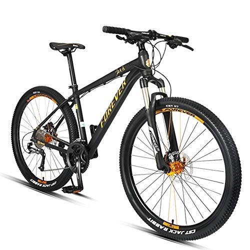 Mountain Bike : Giow 27.5 Inch Mountain Bikes, Adult 27-Speed Hardtail Mountain Bike, Aluminum Frame, All Terrain Mountain Bike, Adjustable Seat, Gold