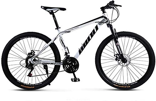 Mountain Bike : GMZTT Unisex Bicycle Adult Mountain Bicycle, High-carbon steel Frame, Beach Snowmobile Bicycle, Double Disc Brake Cruiser Bicycles, 26 Inch Aluminum Alloy Wheels (Color : White, Size : 27 speed)