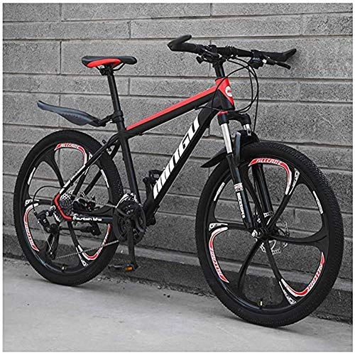 Mountain Bike : GQQ 26 inch Men's Mountain Bikes, High-Carbon Steel Hardtail Mountain Bike, Variable Speed Bicycle with Front Suspension Adjustable, B5, 27 Speed, B5