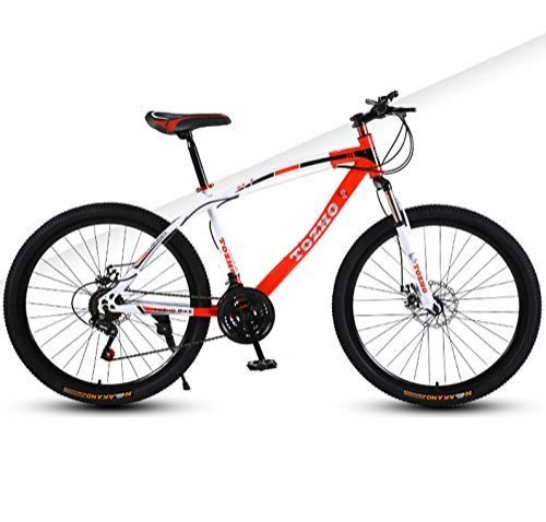 Mountain Bike : GQQ Mountain Bike, 21 / 24 / 27 Speed Mountain Bike Double Disc Brake Unisex Bicycle Front Suspension 26 inch Spoke Wheel MTB, 24 Speed