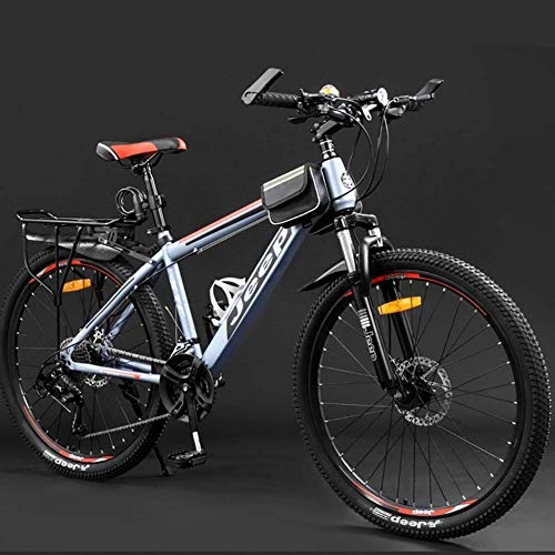 Mountain Bike : GQQ Mountain Bike, 24 / 27 / 30 Speed Mountain Bikes Lightweight High Carbon Steel 26 inch Bicycles Double Disc Brake Suspension Fork Road Bikes, 27 Speed