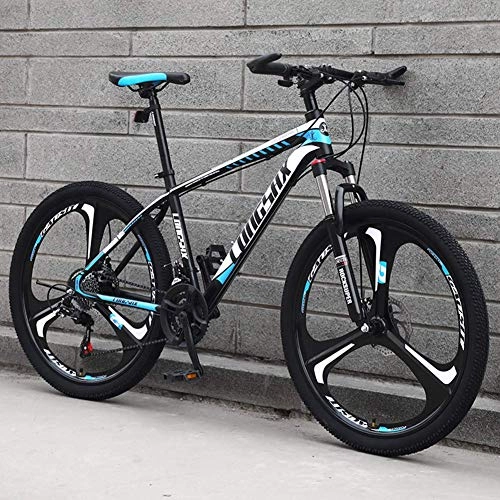 Mountain Bike : GQQ Mountain Bike, 24 inch Mountain Bicycle, High-Carbon Steel Frame Mountain Trail Bike, Men's Womens Hardtail Mountain Bike Dual Disc Brake, 21 Speed