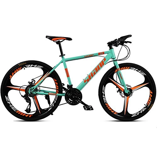 Mountain Bike : GQQ Mountain Bike, 26 inch Unisex Outroad Mountain Bikes All-Terrain Dual Disc Brake Mountain Bike High-Carbon Steel Frame, 21 Speed