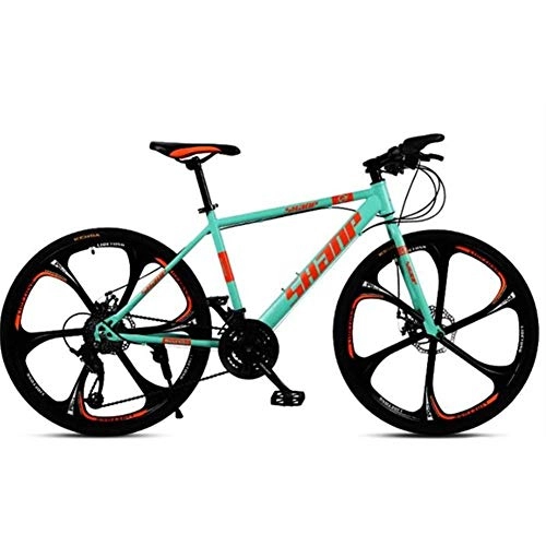 Mountain Bike : GQQ Mountain Bike, Adult Mountain Bike All-Terrain Double Disc Brake Bikes Beach Snowmobile Bicycle Upgrade High-Carbon Steel Frame Spoke Wheels, 30 Speed