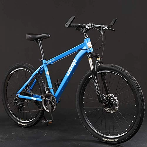 Mountain Bike : GQQ Mountain Bike, Lightweight 24 / 27 Speeds Mountain Bikes Bicycles High-Carbon Steel Frame 26 inch Double Disc Brake Road Bikes, 24 Speed