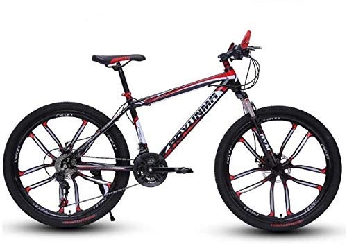 Mountain Bike : GQQ Mountain Bike, Twin Disc Brake Bikes, Beach Snowmobile Bike Variable Speed Bicycle Upgrade High-Carbon Steel Frame, D3, 27, B3